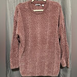 Orvis Mauve Pink Crew Neck Knit Sweater